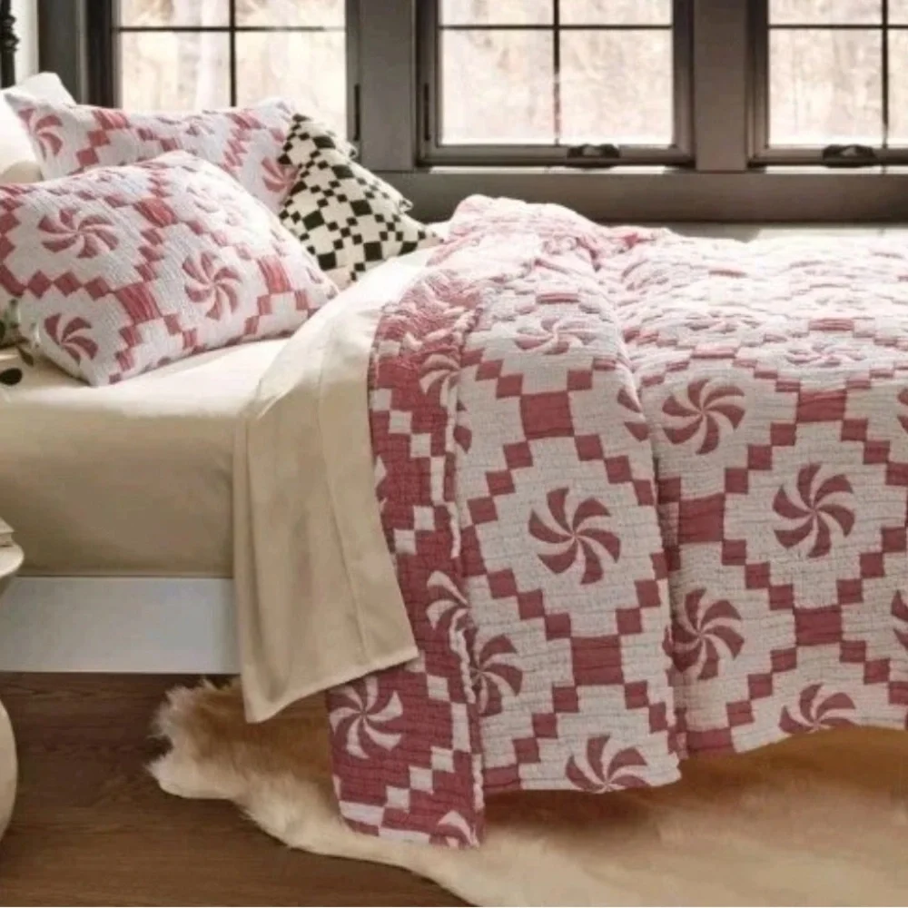 Threshold Pink and White Quilted Bedding